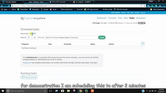 How to Schedule python script on PythonAnywhere смотреть онлайн