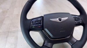 Перетяжка руля автомобиля Genesis в экокожу