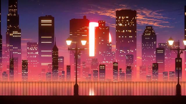 City Skyline Screensaver Wallpaper | 4k Ultra HD 60fps | Synth City Motion Background Loop. No Soun смотреть онлайн