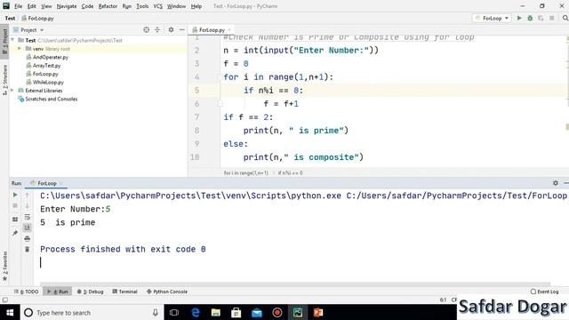 Python Program to Check Number is Prime or Composite using For Loop | Python Tutorial for Beginners