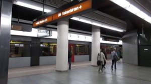 Austria: Vienna Metro line U6 trains at Bahnhof Meidling