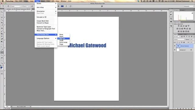Increase the size of font preview in Photoshop CS6