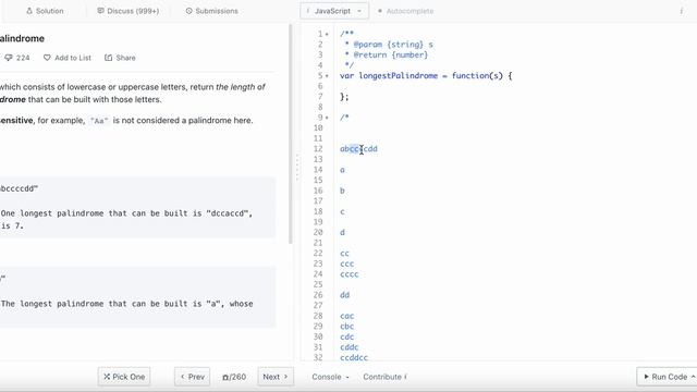 409. Longest Palindrome | LeetCode 75 | JavaScript | Easy Explanation | Linear Time Complexity