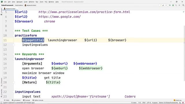 Returning Values using Keyword Arguments in Robot Framework || Selenium Library