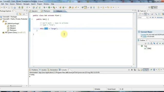 Learn Java Tutorial for Beginners, Part 25 Public, Private and Protected смотреть онлайн