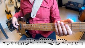 Queen Bass Line - Get Down Make Love - with score, tab and play along