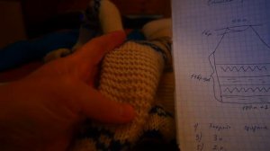 Свитер "Гжель" платочная вязка, реглан, орнамент