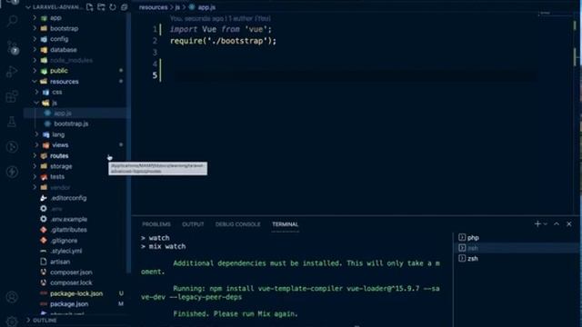 Laravel with Vue JS - Laravel Advanced Bangla Video Tutorial - Make first Vue Component with Larave