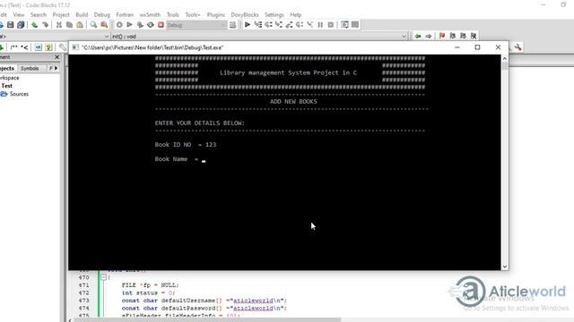 Library management system project in C