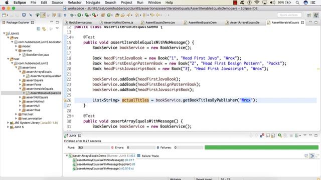 JUnit 5 Assertions - assertIterableEquals method