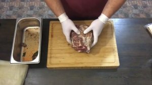 Вяленая свинина, шея. Капоколло. Закладка в камеру для вяления.