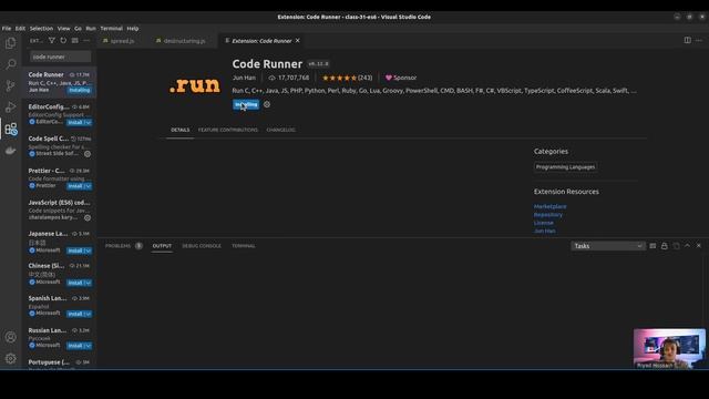 How to install code runner extension on vs code and run code using code runner- English tutorial