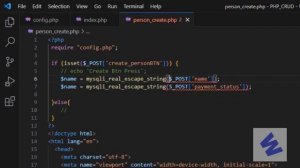 PHP CRUD. Part-5. Person Create Page Design And Store Into Database By With Us Buddy. #withusbuddy