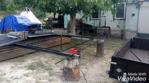 Самодельный откидной тент на самодельный легковой прицеп