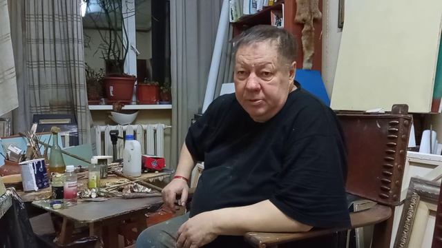 5 марта 2021. Краснодар. Хроника. Художник Воржев С.Д. в своей мастерской