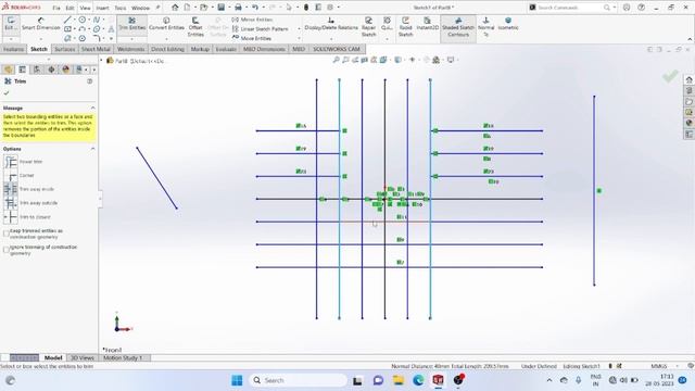 How to use Trim Entities,  Extend Entities, Split Entities in solidworks #9// Smart  CAD Solution