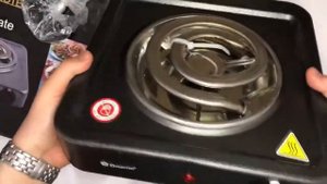 Компактная одноконфорочная переносная спиральная электроплита на 1 конфорку 1000w,