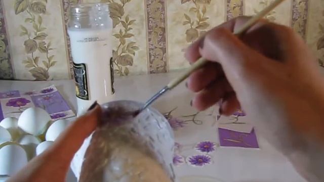 DIY -Декупаж на яичной скорлупе| Декор яичной скорлупой| Decoupage on eggshell
