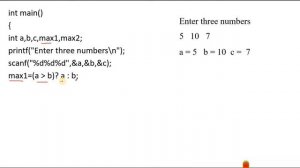 GREATEST of THREE Numbers using Conditional Operator in C Programming