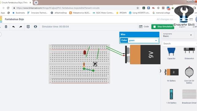 circuit simulation using TinkerCAD смотреть онлайн