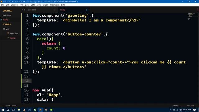 #7 Components in Vue.Js | Vue.Js Beginner's Tutorial