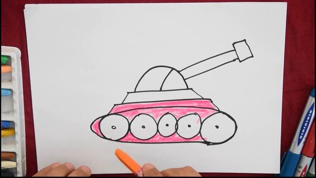 Как рисовать ТАНК легко и быстро для детей смотреть онлайн