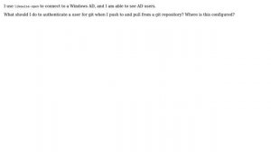 git authentication with Active Directory user