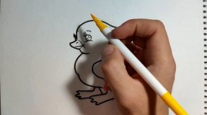 Гадкий утёнок. Как нарисовать, рисунок утёнка легко.