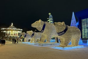 #тюмень Цветной бульвар. Новогодние Мишки. Сквер Сибирских кошек. Тюмень.