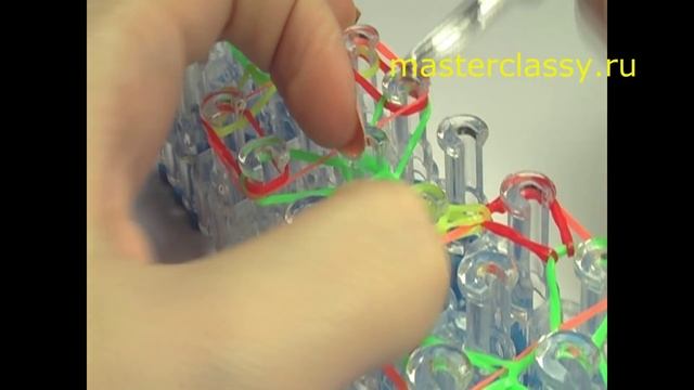 Браслет из резиночек. Аленький цветочек. Подробное видео! смотреть онлайн