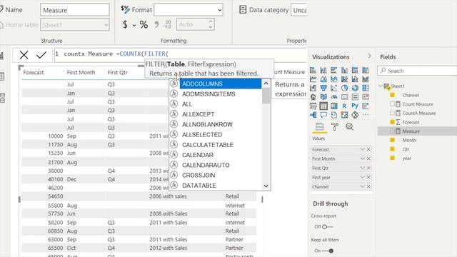 Power BI Dax function - Count , CountA , CountX , CountAX | Power BI Dax Tutorial for Beginners