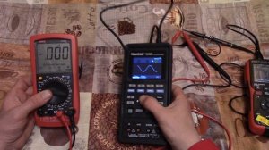 Проверка мультиметром синусоидального сигнала на наличие смещения по постоянной составляющей .