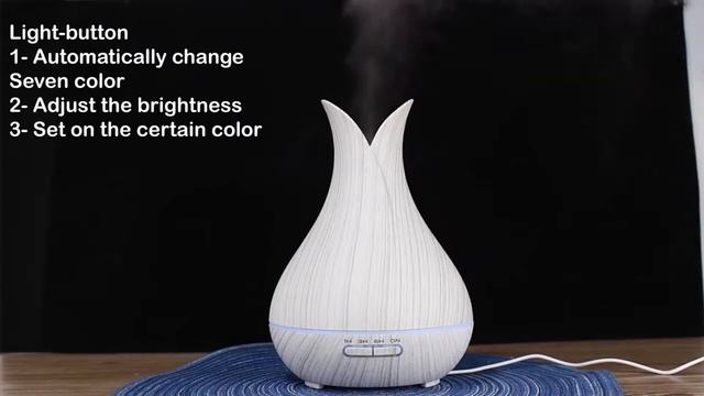 2019 400 мл ультразвуковой увлажнитель воздуха, диффузор ароматического эфирного масла с древесным смотреть онлайн