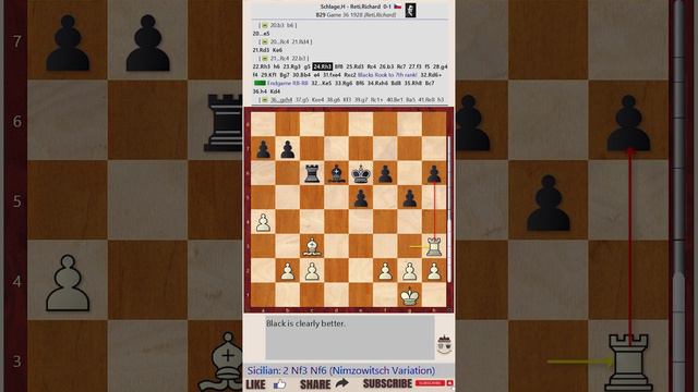 The Sheltering Pawn || Schlage vs Reti, Berlin 1928 || IRVING CHERNEV