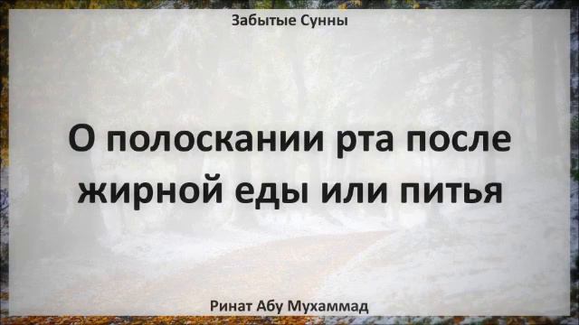 53. О полоскании рта после жирной еды или питья || Ринат Абу Мухаммад смотреть онлайн