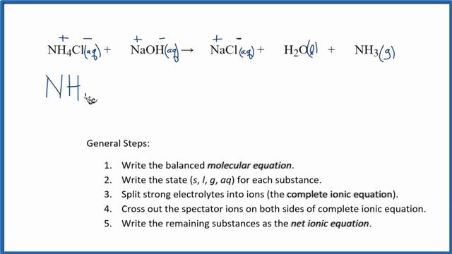 How to Write the Net Ionic Equation for NH4Cl + NaOH = NaCl + H2O + NH3 смотреть онлайн