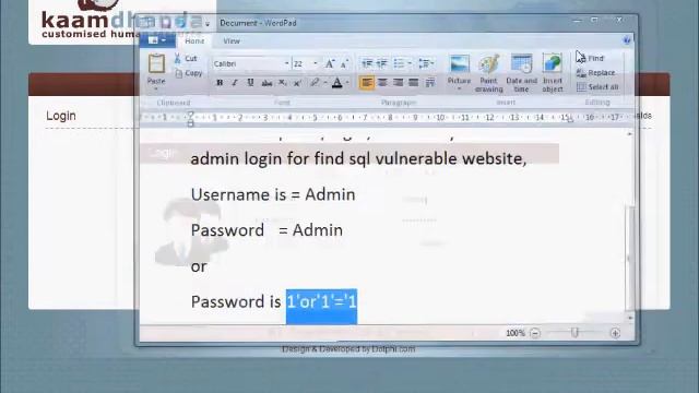 Sql Injection simple by learnethicalhacking.net.wmv