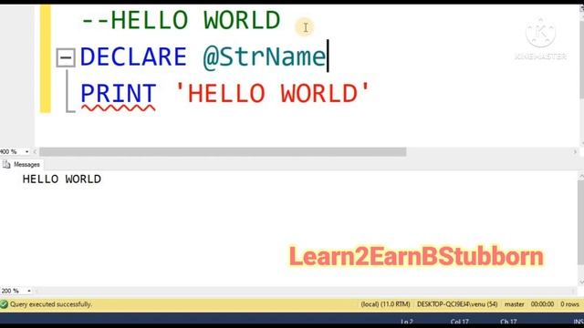 HOW TO PRINT HELLO WORLD IN SQL SERVER смотреть онлайн