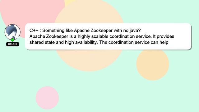 C++ : Something like Apache Zookeeper with no java? смотреть онлайн
