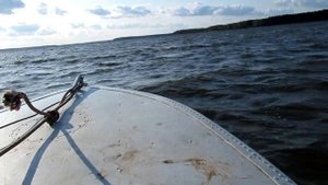 Обь 1 Зич Yamaha 30 \ усиливается ветер и волны \ уходим под берег