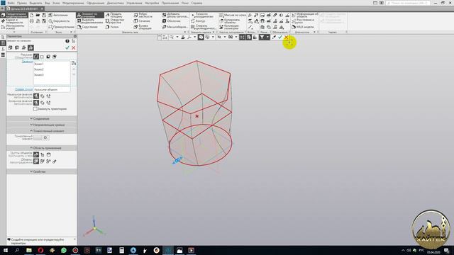 Компас 3D: Элемент по сечениям (твердотельное моделирование).