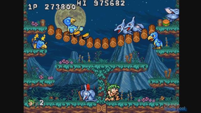 1991 Joe & Mac Returns (Arcade) Game Playthrough Video Game смотреть онлайн