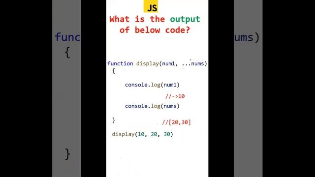 rest parameters in javascript | functions in javascript | javascript interview questions#javascript