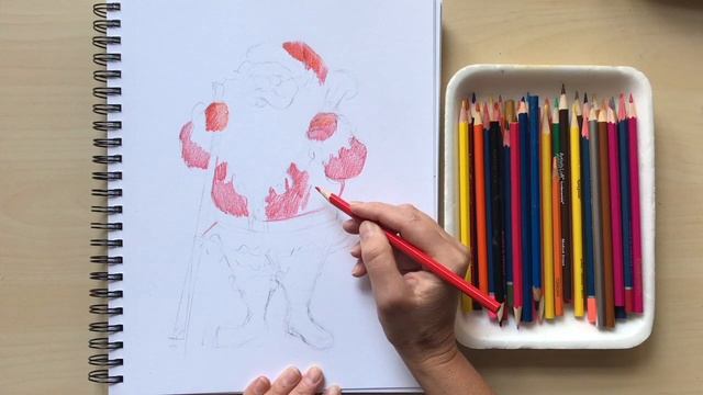 Рисуем Санта Клауса цветными карандашами вместе с художницей Наталкой Барвинок. Часть 1 #рисование смотреть онлайн