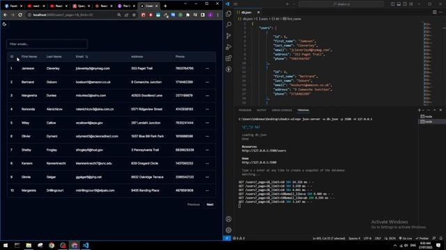 Server-side Pagination | Tanstack Query, Tanstack Table, shadcn/ui