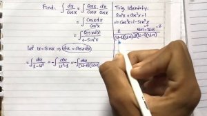 Integral of 1/cosx