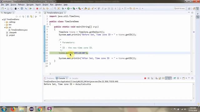 How to use setID(String ID) method of java.util.TimeZone class? | Java Date and Time