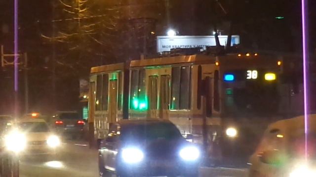 Трамвай Санкт-Петербурга 9-245: ЛВС-97А б.0608 по 38 26.03.19