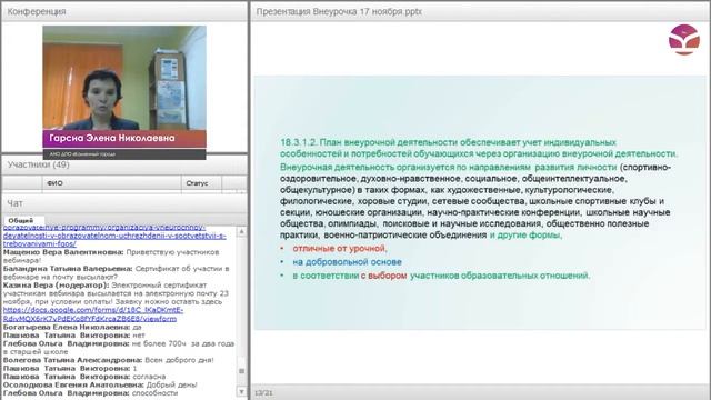 Индивидуализация внеурочной деятельности в соответствии с федеральными образовательными стандартами смотреть онлайн
