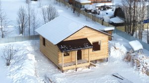 Деревянный одноэтажный дом 8 на 8 + крыльцо. Качество дома из бруса от Центр Домостроения Сыктывкар